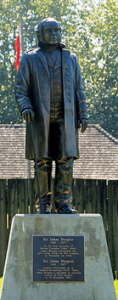 Douglas on a pedestal. Langley Advance photo.